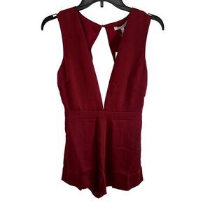Lucy Paris maroon deep neckline romper - NWT